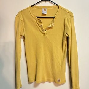 Carhartt Thermal Ribbed Henley Top - mustard